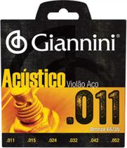 Encordoamento Violão Aço Giannini Acústico 011