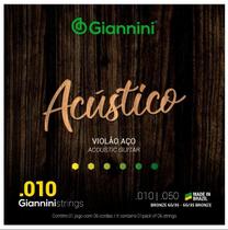 Encordoamento Violão Aço Giannini Corda 010 50 Bronze Geswam Encordoamento Violão Aço Giannini Corda 010 50 Bronze Geswam