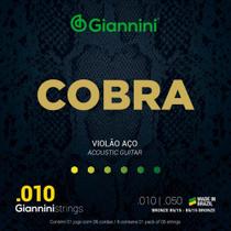 Encordoamento violão aço giannini geefle série cobra 010