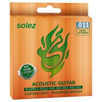 Encordoamento Violão Aço Solez 011 SLAPB11 Fosforo Bronze Encordoamento Violão Aço Solez 011 SLAPB11 Fosforo Bronze