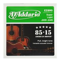 Encordoamento Violão Aço Super Ligth .009-.045 - D'Addario Encordoamento Violão Aço Super Ligth .009-.045 - D'Addario