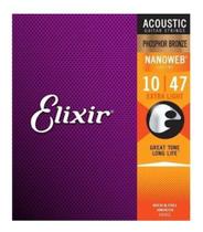 Encordoamento Violão Elixir 010 Phosphor Bronze Nano 16002