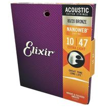 Encordoamento Violão Elixir Aço Bronze 10-47 Nanoweb