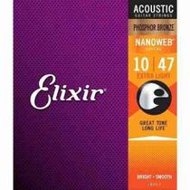 Encordoamento Violão Elixir Phosphor Bronze Aço Nanoweb