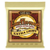 Encordoamento violao ernie ball 2006 010.050 aco earthwood 80/20 phosphor bronze extra leve (12829)