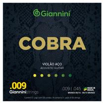 Encordoamento Violão Giannini Aço Cobra Bronze GEEWAK 85/15 0.009"