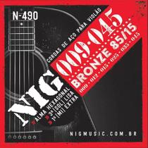 Encordoamento Violão Nig Aço 09 Bronze C/Bolinha N-490