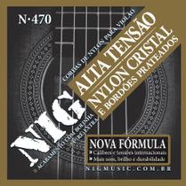 Encordoamento Violão Nylon Cristal Metal/Prateado Alta Tensão Com Bolinha