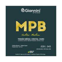 Encordoamento VIOLAO NYLON GIANNINI MPB ouro cristal Media