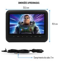 Encosto De Cabeça De Sobrepor Leitor Dvd 9 Polegadas - Preto - H-tech