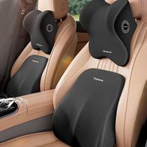 Encosto de cabeça para carro e almofada de apoio lombar ZMCN preta Encosto de cabeça para carro e almofada de apoio lombar ZMCN preta