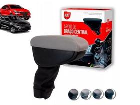 Encosto Descanso de Braço Apoio Argo Cronos 2017 a 2023 Strada 2021 a 2023 Porta Objetos Eco Couro Encaixe Porta Copos Cinza Costura Cinza