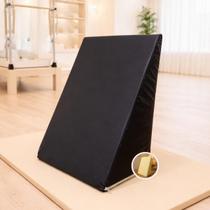 Encosto Travesseiro Triangular Cunha Rampa Napa Impermeável Fisioterapia apoio para coluna e pernas PRETO