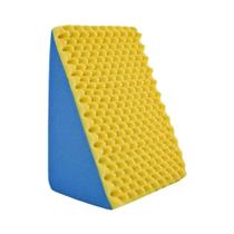 Encosto Triangular Terapêutico Travesseiro Para Encostar - Multiuso - Amarelo e Azul