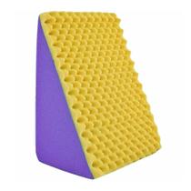 Encosto Triangular Terapêutico Travesseiro Para Encostar - Multiuso - Roxo e Amarelo