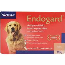 Endogard Para Cães 30kg c/ 6 Comprimidos - Virbac Endogard Para Cães 30kg c/ 6 Comprimidos - Virbac
