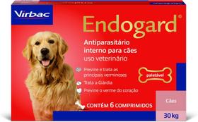 Endogard Vermífugo para Cães até 30 kg com 6 Comprimidos Virbac Endogard Vermífugo para Cães até 30 kg com 6 Comprimidos Virbac