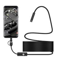 Endoscópio para Notebook e Celular com Uvc Plug Tipo C Usb e V8 2M Cabo a Prova Dágua 7mm Diâmetro