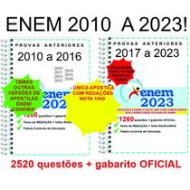 Enem 2024 - 2530 questões Provas 2010 a 2023 + 3 Redações EXEMPLO + gabarito Oficial
