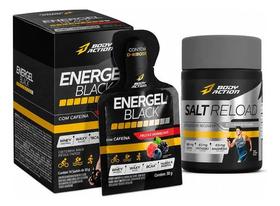 Energel Black 10 Saches + Salt Reload 30 Caps Bodyaction Frutas Vermelhas