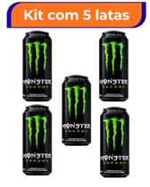 Energético Monster Energy Zero 473ml Pack 5 Latas Original Sem Açúcar