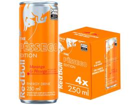 Energético Red Bull Morango e Pêssego 250ml 4 Unidades