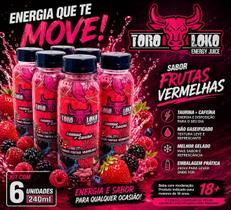Energético Toro Loko Energy Juice Frutas Vermelhas Original Sem Gás Kit 6 Unidades 240ml