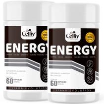 Energy - Cafeína - Colina - Arginina - Taurina - Tirosina - Inositol - 2 Frascos - Celliv