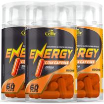 Energy - Cafeína Concentrada - Colina - Arginina - Taurina - Tirosina - Inositol - B6 - 3 Frascos