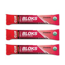 Energy Chews CLIF BLOKS Morango 63 g, não transgênico, pacote com 3