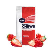 Energy Chews GU Strawberry com eletrólitos vegano sem glúten