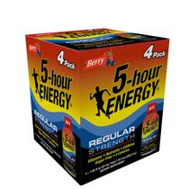 Energy Shot, 5 horas, ENERGY Regular Strength Berry, 57 ml, pacote com 4