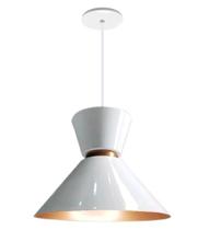 Enerlux pendente malibu funil 6551 branco com cobre