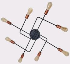 Enerlux pendente sputnik aranha 8 hastes 13029 preto com cobre Enerlux pendente sputnik aranha 8 hastes 13029 preto com cobre