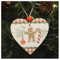 Enfeite 2 Pendentes Para Árvore De Natal Coração Em MDF 7cm Enfeite 2 Pendentes Para Árvore De Natal Coração Em MDF 7cm