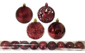 Enfeite 36 Bola Natalina Lisa Vazada Rena 6cm Cores Bolas De Natal - BOLAS MISTA ARABESCOS