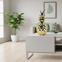 Enfeite Abacaxi De Mesa 14cm Cerâmica Espelhada Decoração Dourado Enfeite Abacaxi De Mesa 14cm Cerâmica Espelhada Decoração Dourado