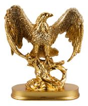 Enfeite Águia Decorativa Resina Dourada Ou Colorida - 17cm