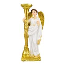 Enfeite Anjo Asa Dourada Poste Direito 30cm - Resina Enfeite Anjo Asa Dourada Poste Direito 30cm - Resina