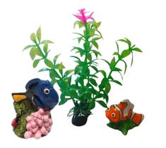 Enfeite Aquário Nemo E Dory - Procurando Nemo + Plantinha Enfeite Aquário Nemo E Dory - Procurando Nemo + Plantinha