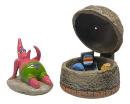 Enfeite Aquário Turma Do Bob Patrick + Casa Enfeite Aquário Turma Do Bob Patrick + Casa