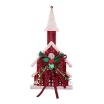 Enfeite Arvore Casinha Decoração De Natal Vermelha - Magizi