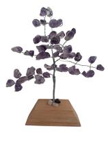 Enfeite Árvore da Felicidade 18cm Pedraria Color Cor:Roxo