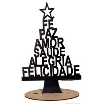 Enfeite Árvore de Natal com Frases MDF Adesivado Sala Decoração