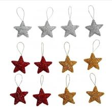 Enfeite Arvore De Natal Estrela De Espuma 6cm 4Un Enfeite Arvore De Natal Estrela De Espuma 6cm 4Un