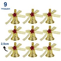 Enfeite Árvore Natal Estrela Sino Tambor Pendente Decoração Árvore Brilho Dourado Vermelho Envio Já