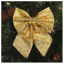 Enfeite Árvore Natal Laço Dourado Brilhante 14Cm 10 Unidades - Gici Christmas