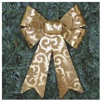 Enfeite Árvore Natal Laço Dourado Camurça 31 Cm - Gici Christmas