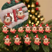 Enfeite Árvore Natal Prendedores Alce Rena Natalino Kit 60pç
