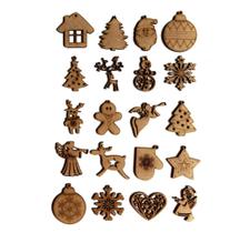 Enfeite Árvore Natal Recorte Laser Mdf -kit com 20 peças
